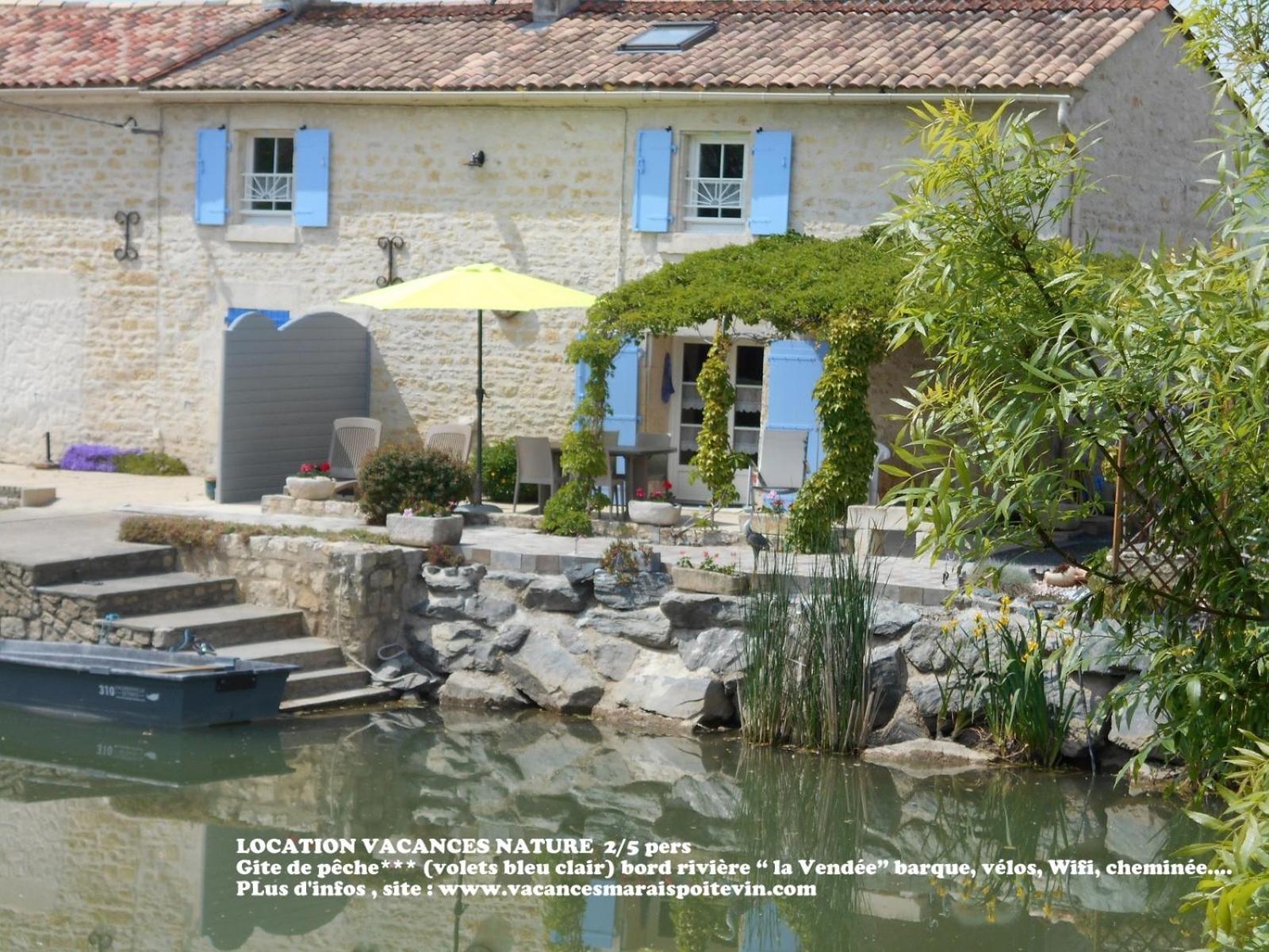 Marais Poitevin Bord Riviere Peche ,Barque, Velos, Wifi, Linge, Cheminee, Cuisine, Terrain De Boules La Taillee Kültér fotó